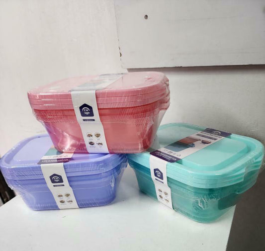 Set of 3 plastic food container