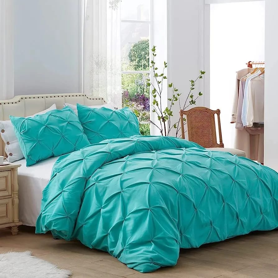 Pinch Pleat Pintuck Duvet Cover set