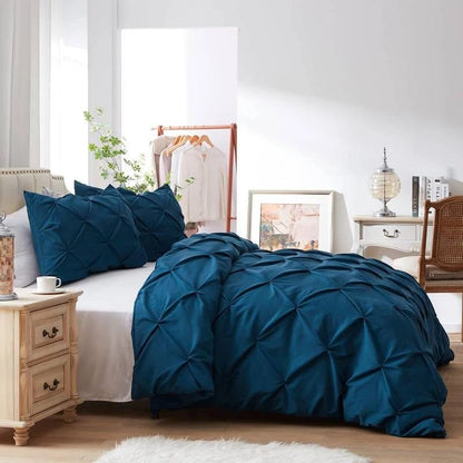 Pinch Pleat Pintuck Duvet Cover set