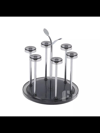 Rotating 6pc glass tumbler holder