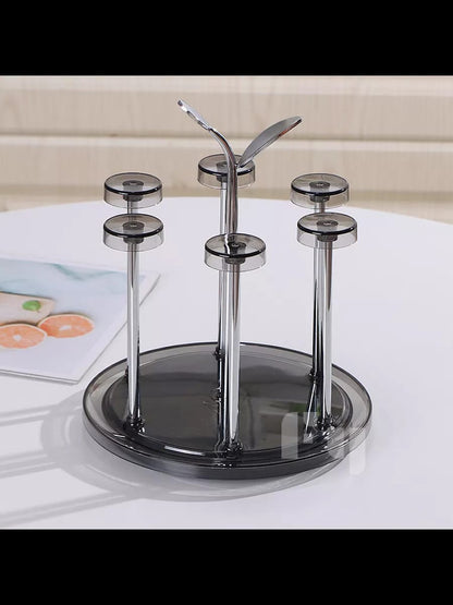 Rotating 6pc glass tumbler holder