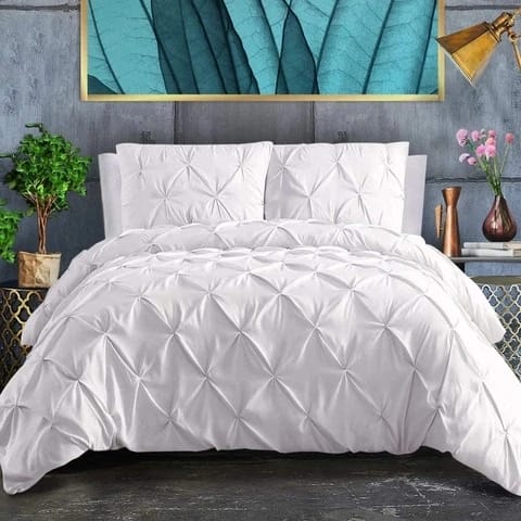 Pinch Pleat Pintuck Duvet Cover set