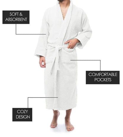 Plush terry-cotton bathrobe