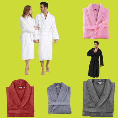 Plush terry-cotton bathrobe