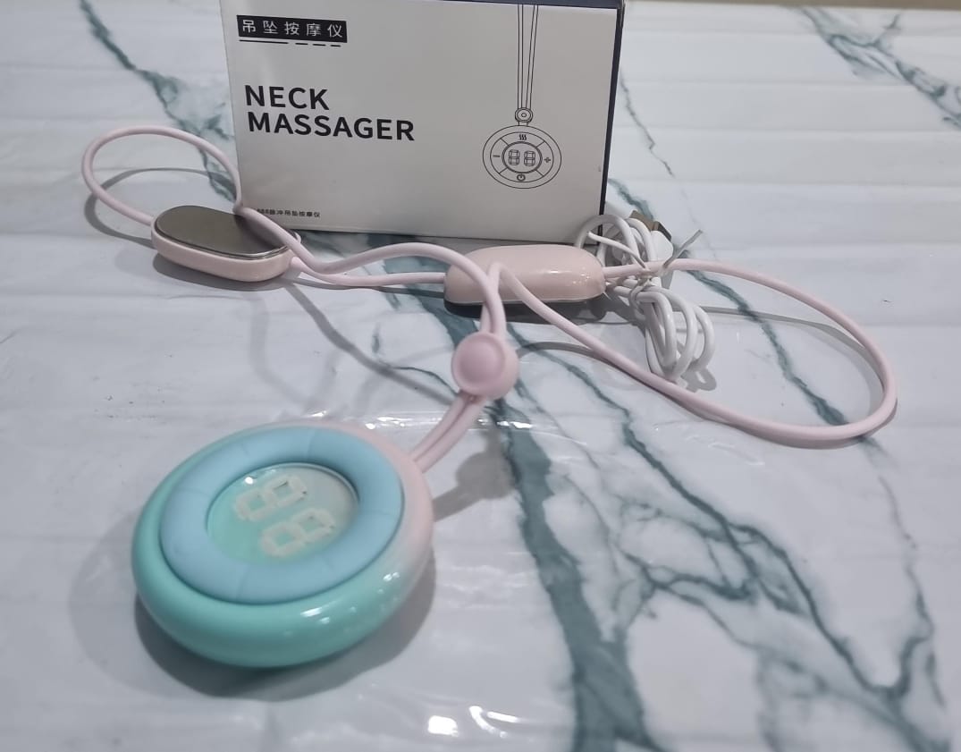 Pendant heated neck massager