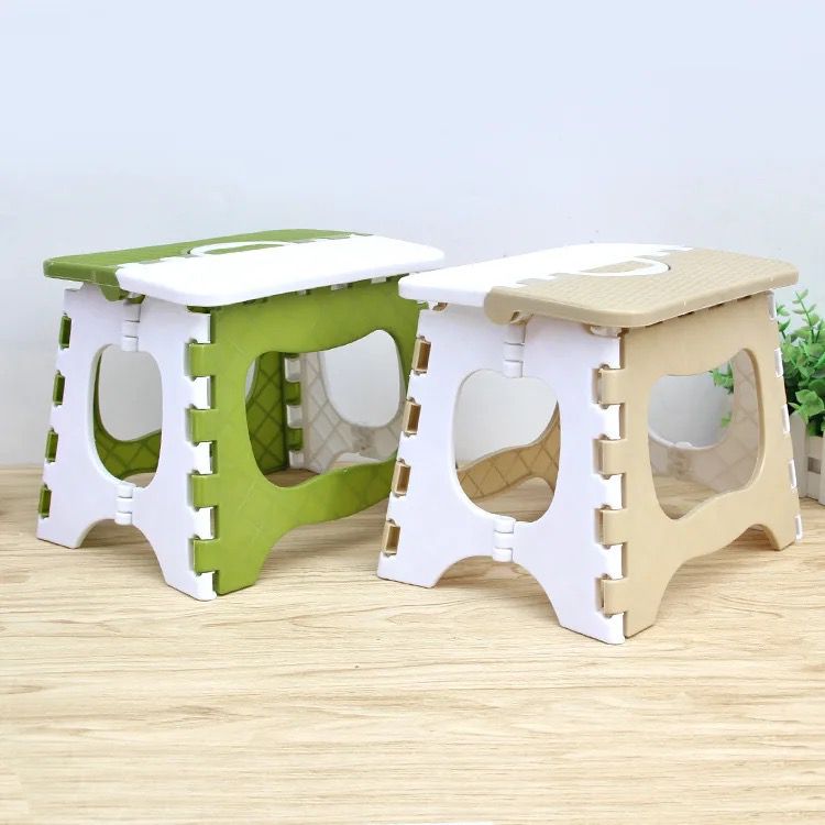 Portable folding plastic stool