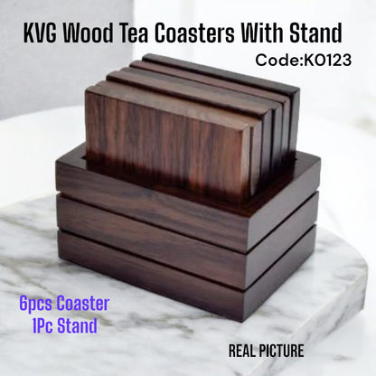 Wood Tea Coasters with Stand