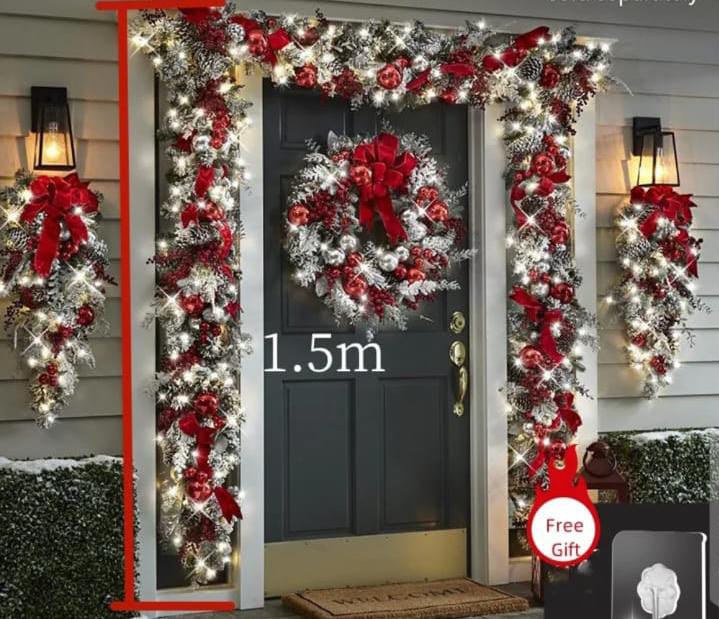 Front door Christmas wreath set