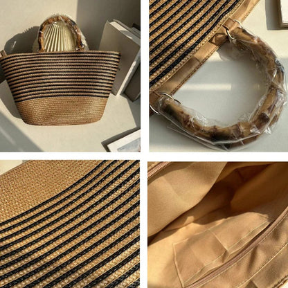 Bamboo straw woven bag