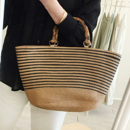 Bamboo straw woven bag