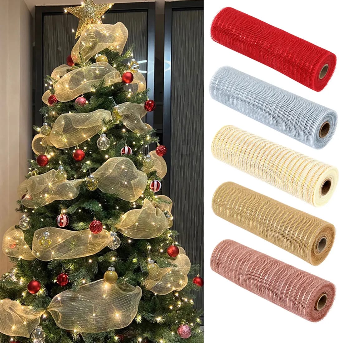 Christmas ribbon Decor roll(10M)