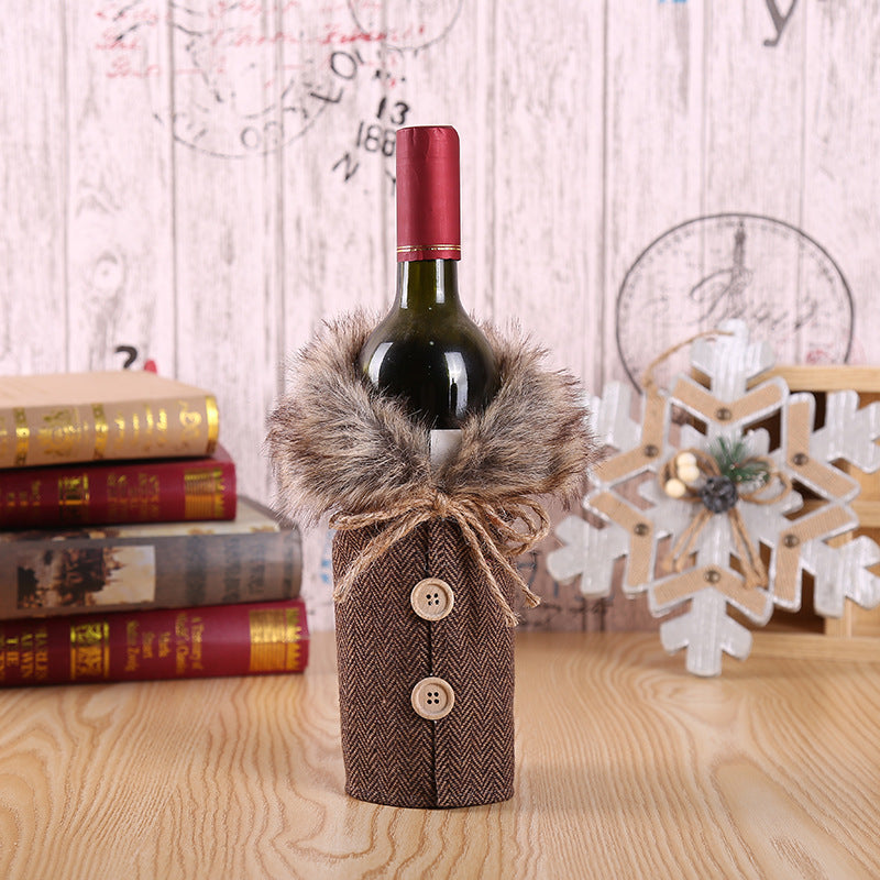 Wine Christmas bottle gift wrap