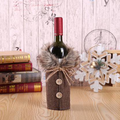 Wine Christmas bottle gift wrap