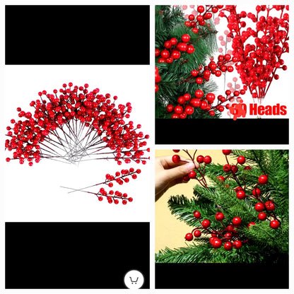 Christmas tree redberry branches(50 pcs)