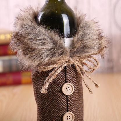 Wine Christmas bottle gift wrap