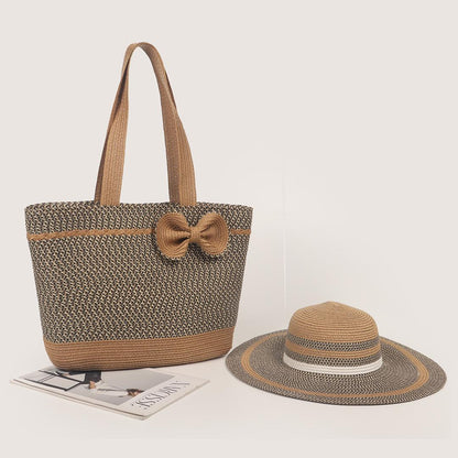 STRAW BAG AND HAT SET(40% OFF)