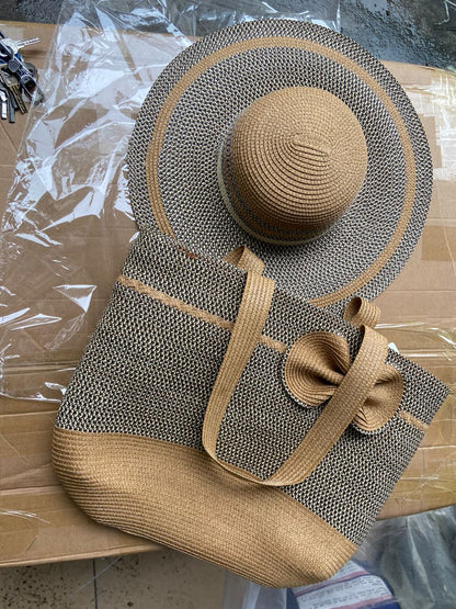 STRAW BAG AND HAT SET(40% OFF)