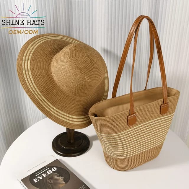 STRAW BAG AND HAT SET(40% OFF)