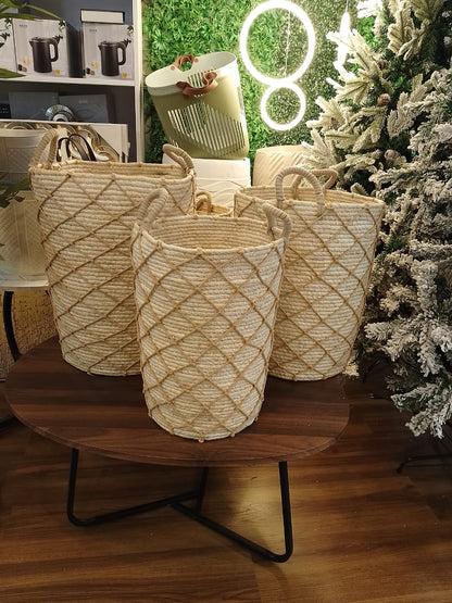 Stackable handmade baskets