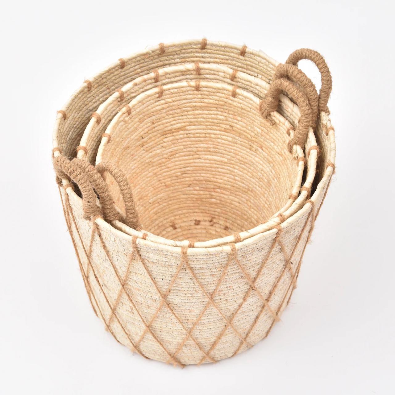 Stackable handmade baskets