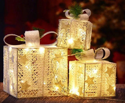 Christmas lighted gift box(3 pcs)