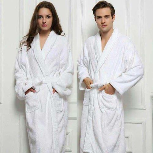 Plush terry-cotton bathrobe