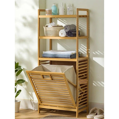 Bamboo Laundry Basket Organizer