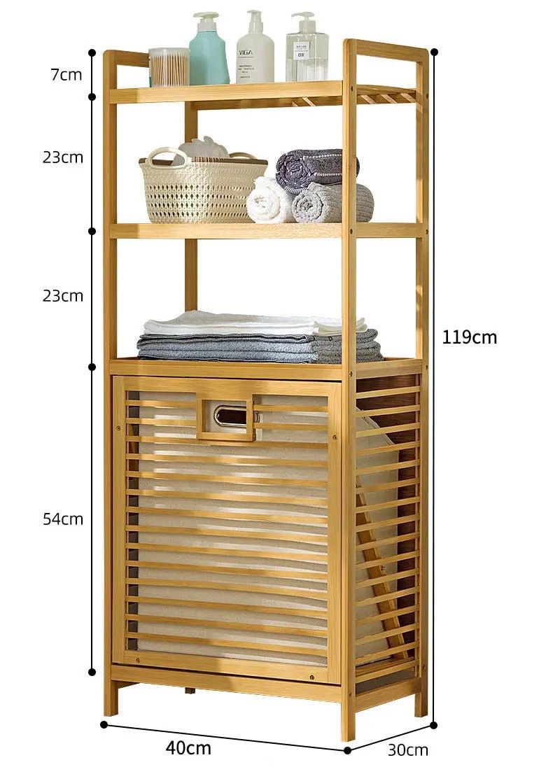 Bamboo Laundry Basket Organizer