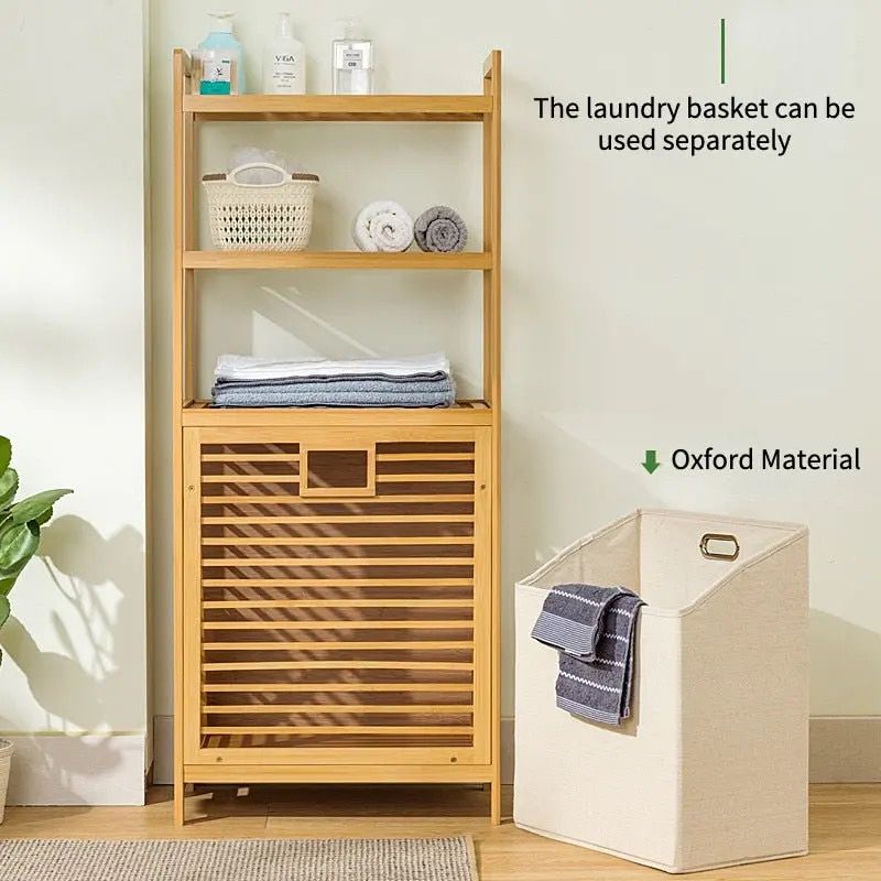 Bamboo Laundry Basket Organizer