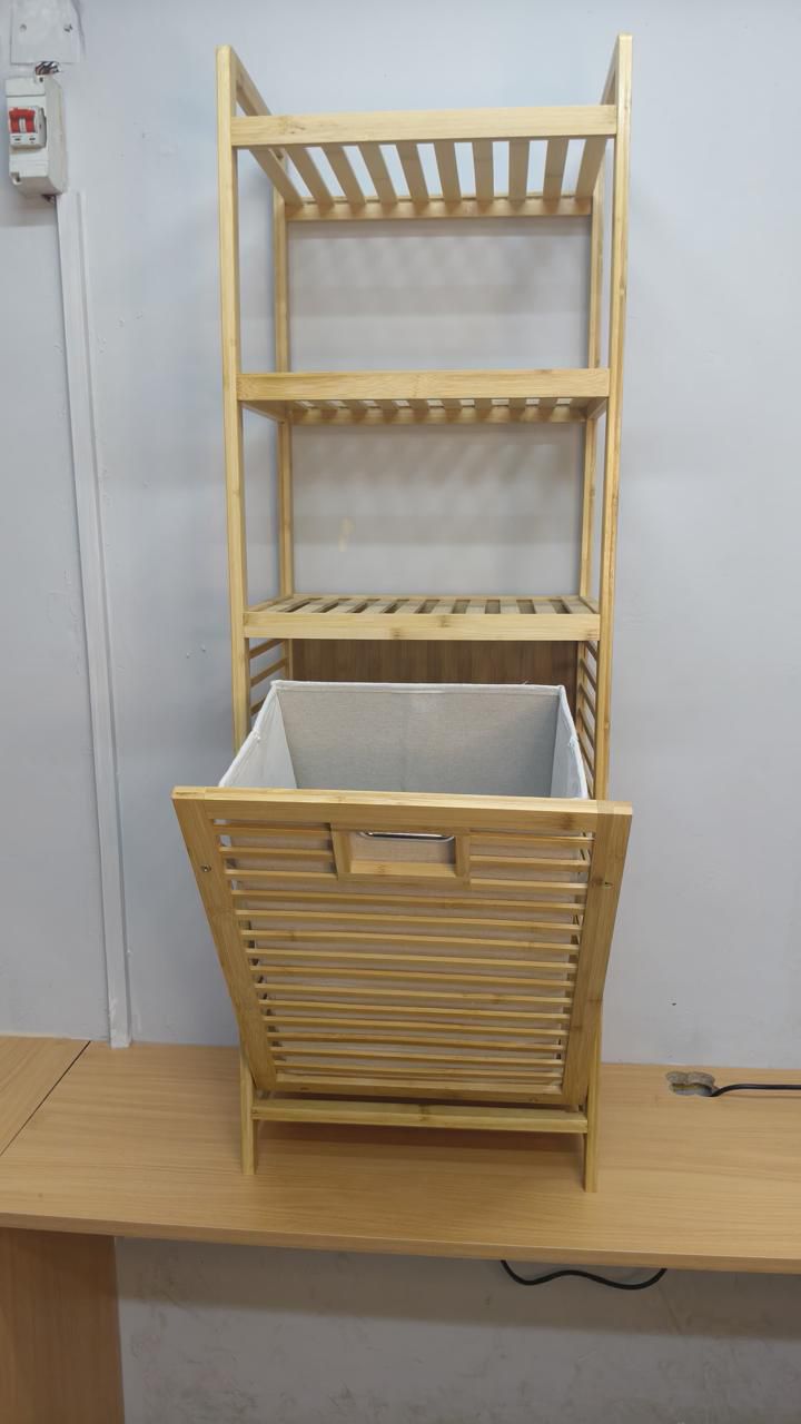 Bamboo Laundry Basket Organizer