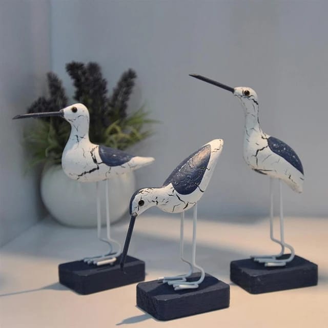 Wooden seagulls birds decor(3 pcs)