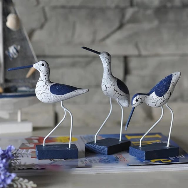 Wooden seagulls birds decor(3 pcs)