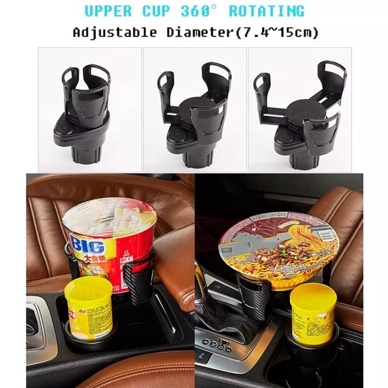 Dual slot car cup holder