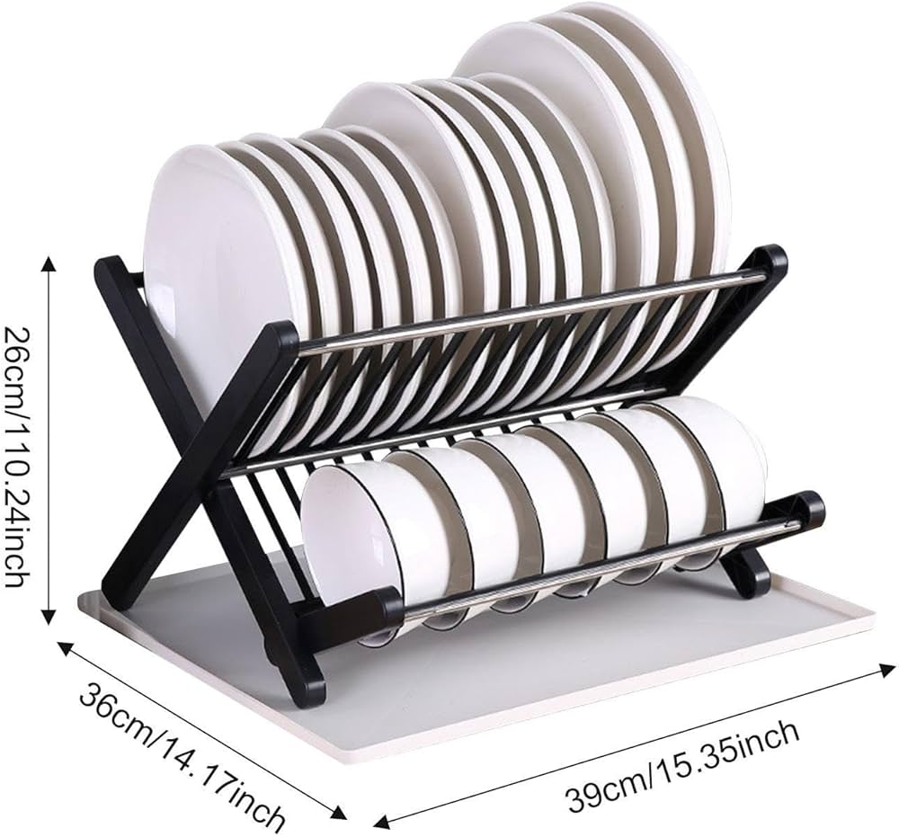 X Shape Foldable Dish Drainer Rack