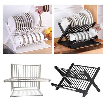 X Shape Foldable Dish Drainer Rack