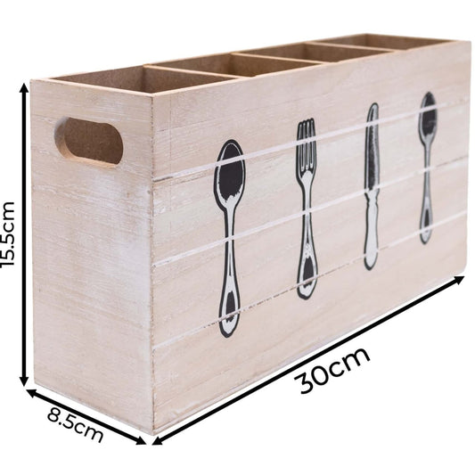 Wooden cutlery box organizer