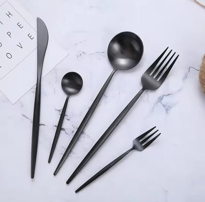 Black Stainless Cutlery Set(30)