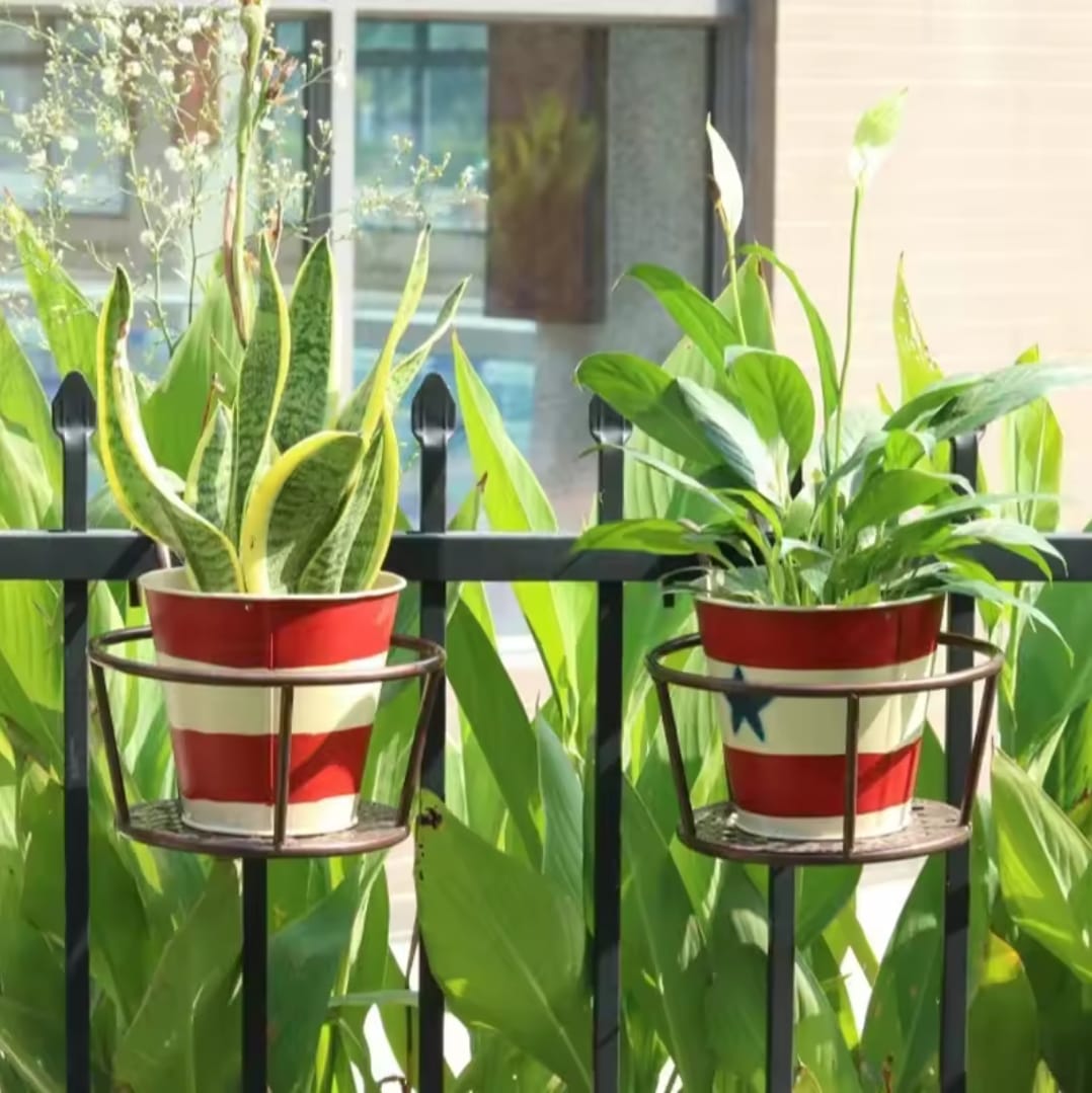 Metallic balcony flower pot holder(3 pcs)