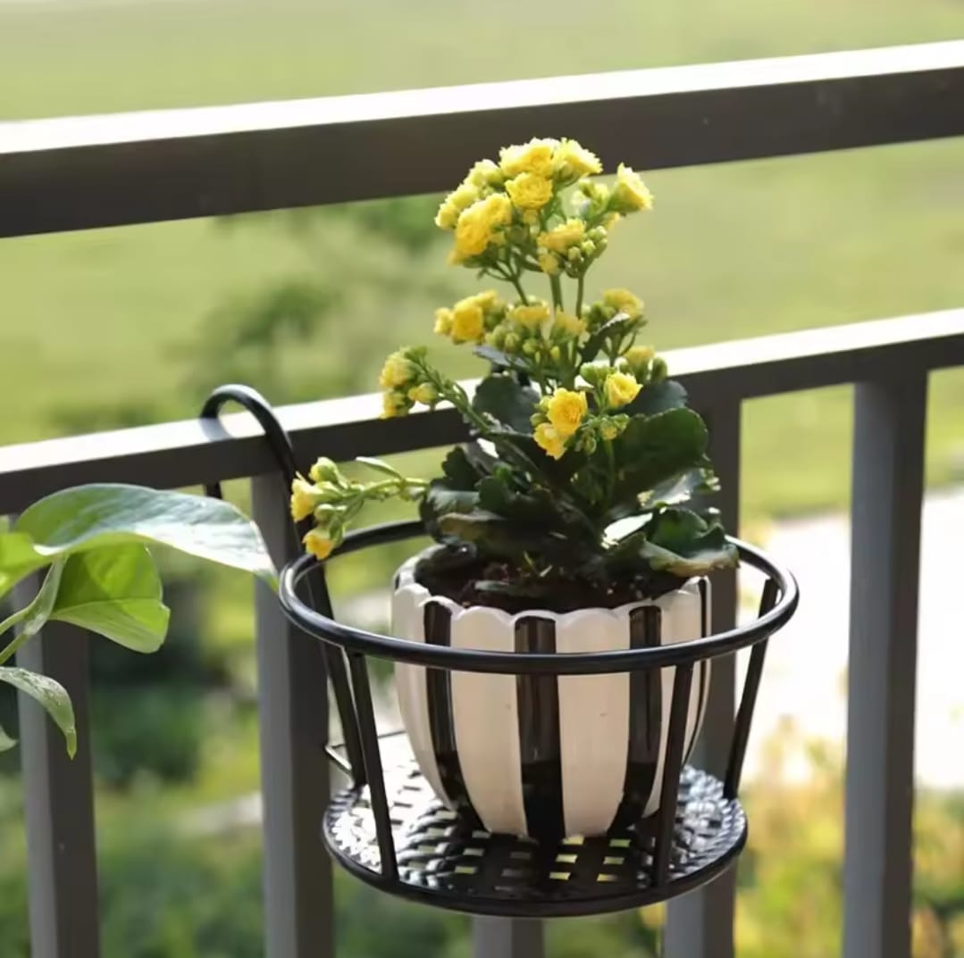 Metallic balcony flower pot holder(3 pcs)