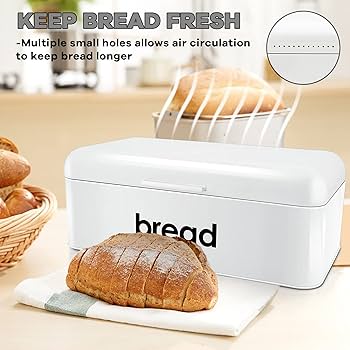 Hinged Bread bin 9L with 3 canisters