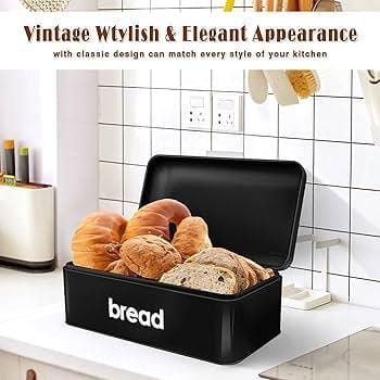 Hinged Bread bin 9L with 3 canisters