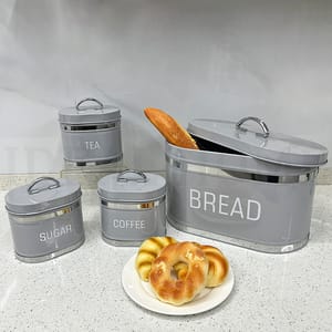 Ribbon Bread bin 10L with 3 canisters