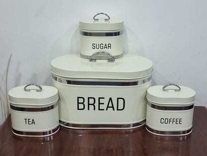 Ribbon Bread bin 10L with 3 canisters