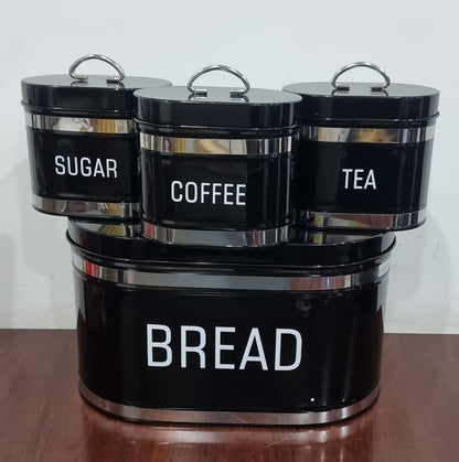 Ribbon Bread bin 10L with 3 canisters