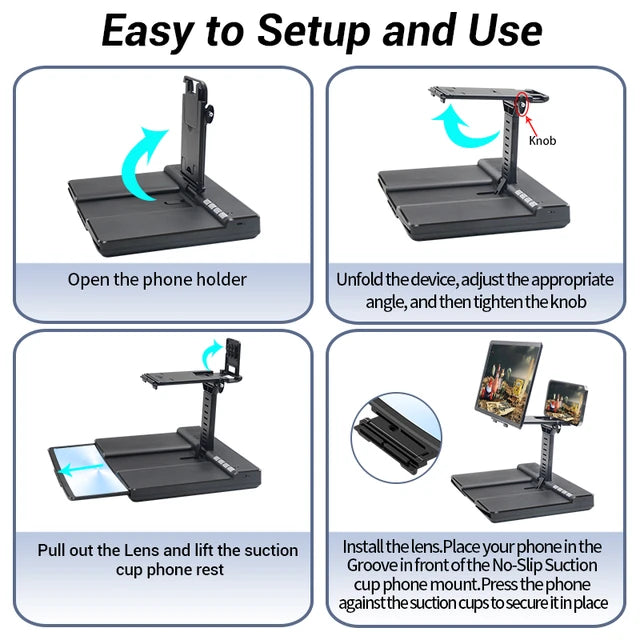 SMARTPHONE SCREEN MAGNIFIER WITH BLUETOOTH SPEAKERS