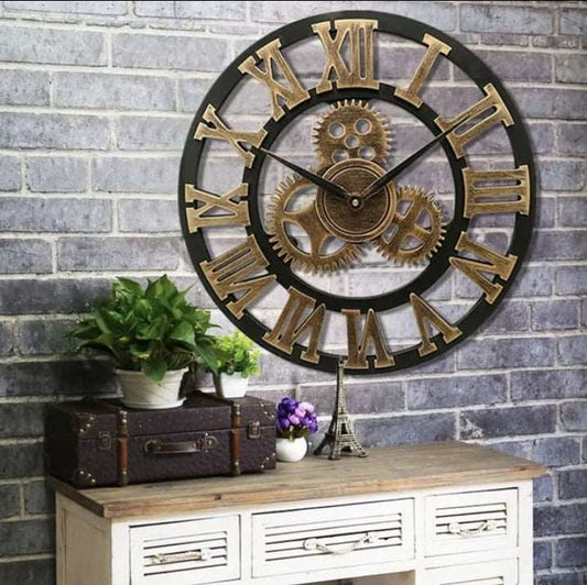 Vintage Gear Pocket wall clock(60cm)