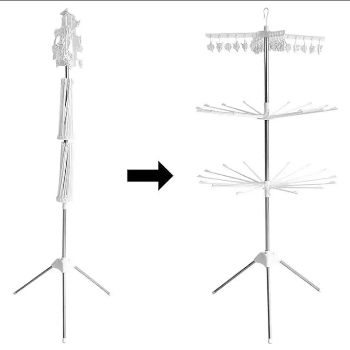 Expandable clothes drying rack