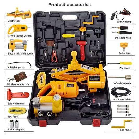 CAR JACK SET AND COMPRESSOR KIT - MASTER SUPPLIES