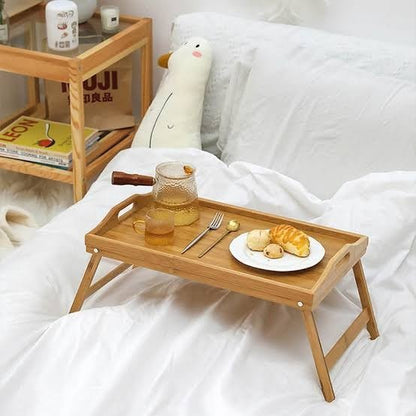 Foldable bamboo tray