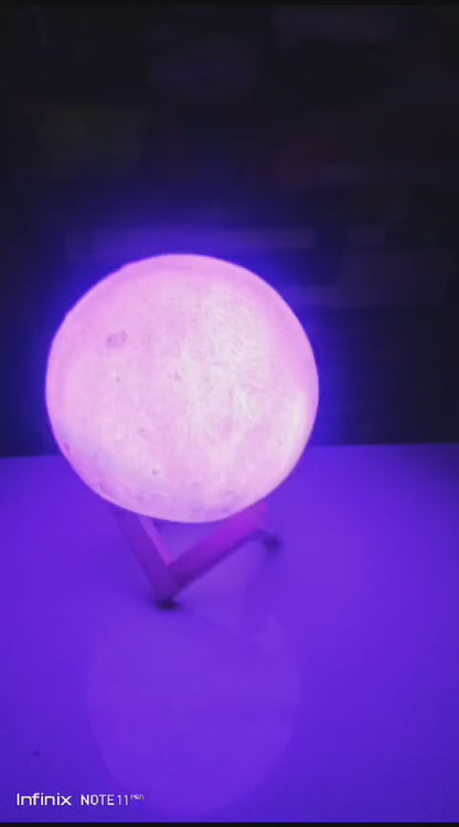 3D moon night light with stand